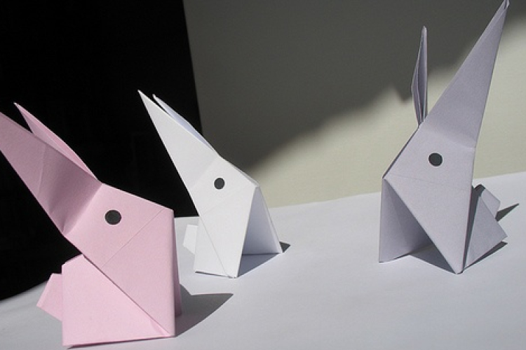 Egyszerű origami nyuszik